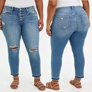 Torrid Size 20 TALL Mom Straight Vintage Stretch High-Rise Jean In Top Shelf 20T